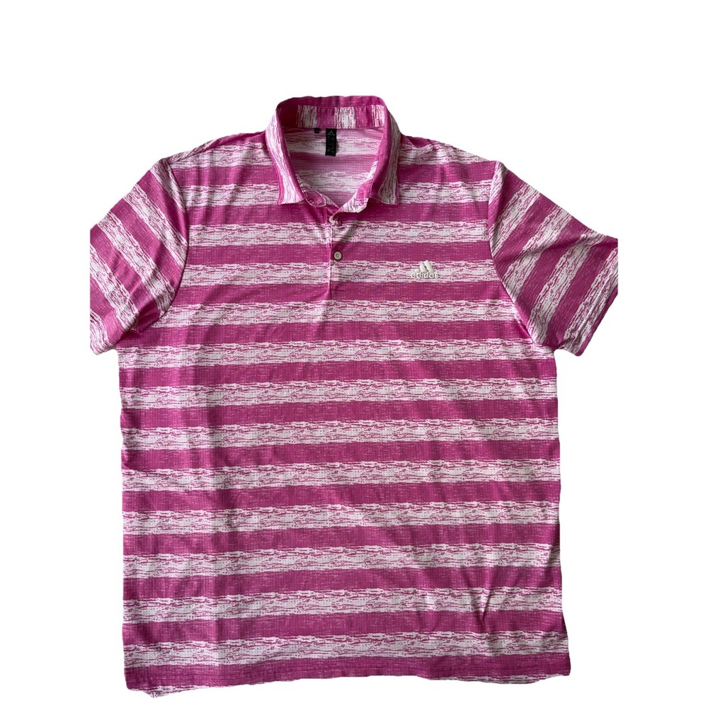Adidas Golf Polo Pink Short Sleeve Athletic Golf Shirt Mens Size 2XL